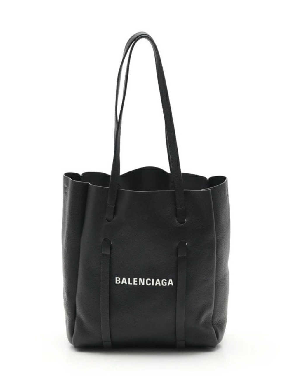 Balenciaga Tote Bag Shoulder Black Leather Vector